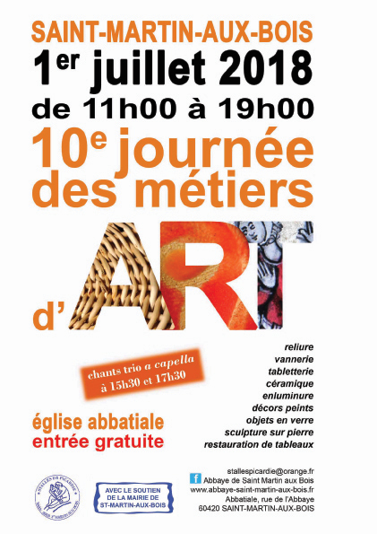 affiche de la journée des métiers d'art 2018